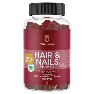 VitaYummy Hair &amp; Nails Rhubarb 60 kpl
